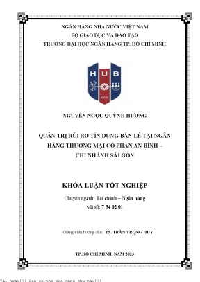 Quản Trị Rủi Ro Tín Dụng Bán Lẻ Tại Ngân Hàng Thương Mại
