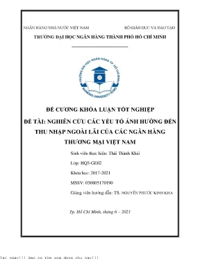 Nghiên Cứu Các Yếu Tố Ảnh Hưởng Đến Thu Nhập Ngoài Lãi