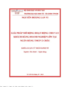 Giải Pháp Mở Rộng Hoạt Động Cho Vay Doanh Nghiệp Tại