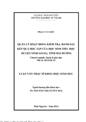 Quản Lý Hoạt Động Kiểm Tra và Đánh Giá Kết Quả Học Tập