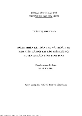 Hoàn thiện kế toán thu và thoái thu bảo hiểm xã hội tại