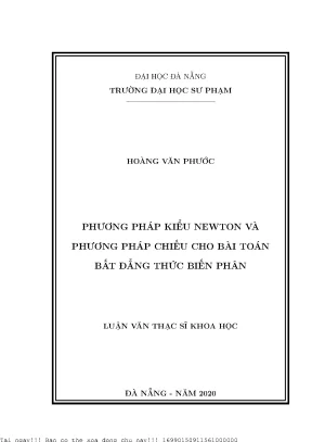 Phương Pháp Kiểu Newton và Chiếu trong Bài Toán Bất Đẳng