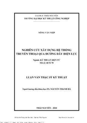 Nghiên cứu hệ thống truyền thoại qua đường dây điện lực