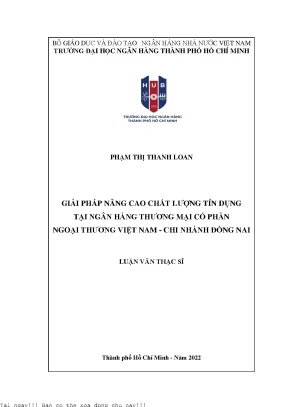 Giải Pháp Nâng Cao Chất Lượng Tín Dụng Tại Vietcombank