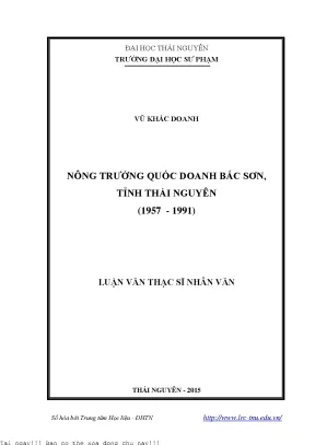 Nông Trường Quốc Doanh Bắc Sơn: Lịch Sử và Phát Triển