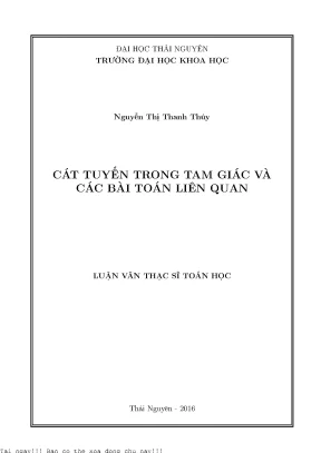 Cát Tuyến Trong Tam Giác: Nghiên Cứu và Ứng Dụng