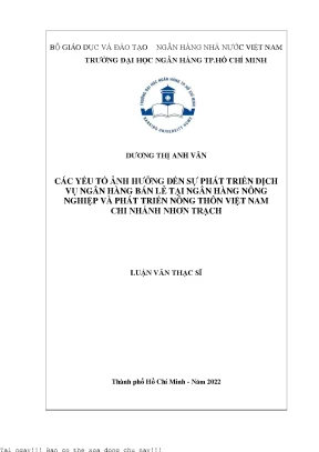 Các Yếu Tố Ảnh Hưởng Đến Phát Triển Dịch Vụ Ngân Hàng