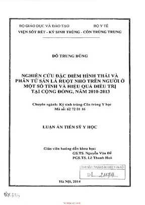 Nghiên cứu đặc điểm hình thái và hiệu quả điều trị sán