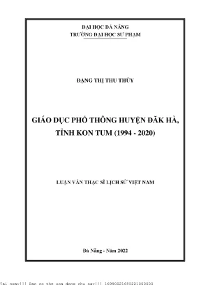 Giáo Dục Phổ Thông Huyện Đăk Hà, Tỉnh Kon Tum (1994 -