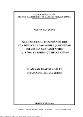 Nghiên Cứu Biện Pháp Hỗ Trợ Sản Xuất Axít Nitric Tại 