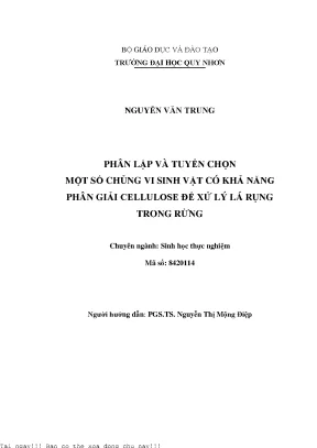 Nghiên Cứu Vi Sinh Vật Phân Giải Cellulose Từ Lá Rụng