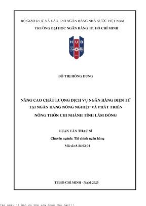 Nâng cao chất lượng dịch vụ ngân hàng điện tử tại