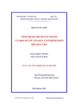 Nồng Độ Hs-CRP và Yếu Tố Nguy Cơ Đột Quỵ Não
