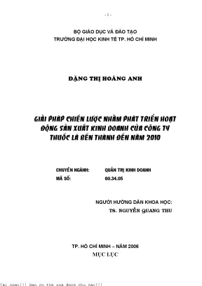 Phát Triển Hoạt Động Sản Xuất Kinh Doanh Của Công Ty