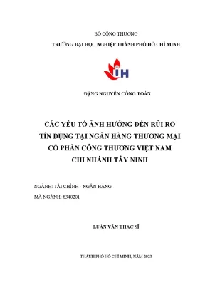 Các yếu tố ảnh hưởng đến rủi ro tín dụng tại ngân hàng 