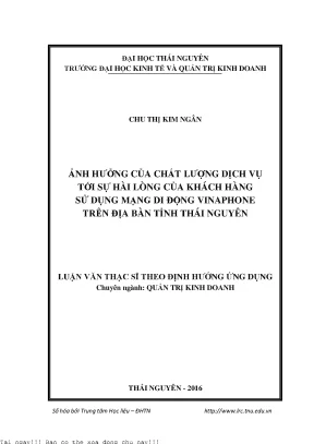 Ảnh Hưởng Của Chất Lượng Dịch Vụ Đến Sự Hài Lòng Của