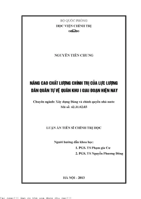 Nâng Cao Chất Lượng Chính Trị Của Lực Lượng Dân Quân Tự