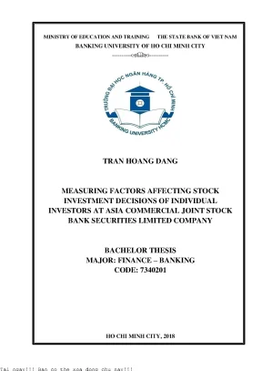 Các yếu tố ảnh hưởng đến quyết định đầu tư chứng khoán 