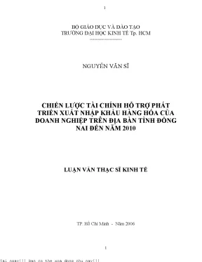 Chiến Lược Tài Chính Hỗ Trợ Xuất Nhập Khẩu Tại Đồng Nai