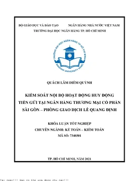 Kiểm Soát Nội Bộ Hoạt Động Huy Động Tiền Gửi Tại Ngân
