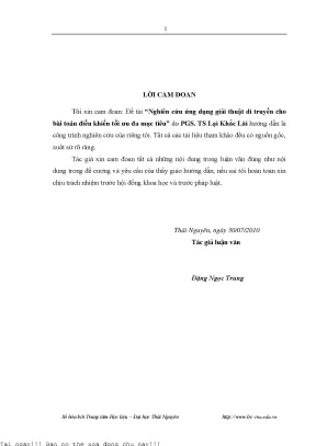Nghiên cứu ứng dụng giải thuật di truyền trong điều 