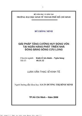 Giải Pháp Tăng Cường Huy Động Vốn Tại Ngân Hàng Phát