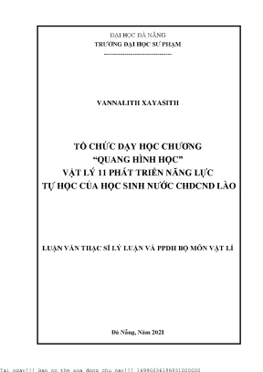 Phát Triển Năng Lực Tự Học Qua Chương "Quang Hình Học" 