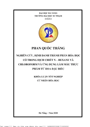 Nghiên Cứu Thành Phần Hóa Học Trong Dịch Chiết N-Hexane