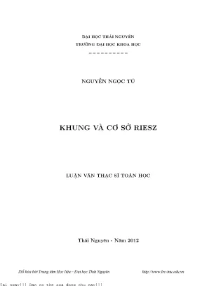 Khung và Cơ Sở Riesz trong Không Gian Hilbert - Nghiên
