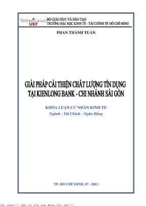 Giải Pháp Cải Thiện Chất Lượng Tín Dụng Tại Ngân Hàng