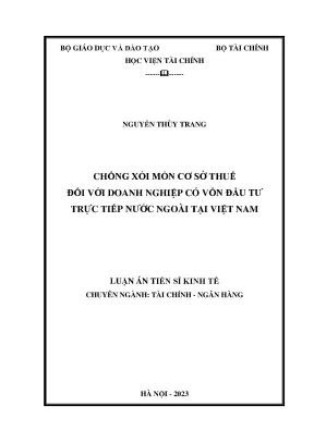 Giải Pháp Chống Xói Mòn Cơ Sở Thuế Đối Với Doanh Nghiệp