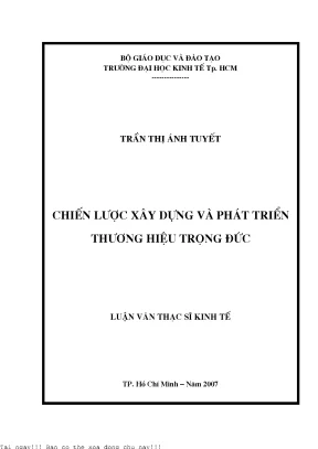Chiến Lược Xây Dựng và Phát Triển Thương Hiệu Tràng Độc