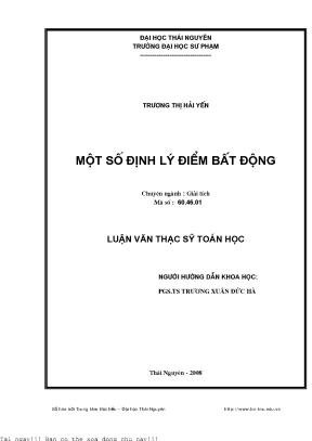 Nghiên cứu lý thuyết điểm bất động trong không gian toán học