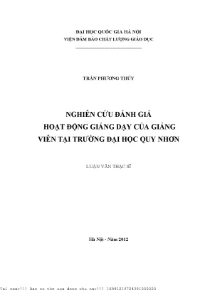 Đánh Giá Hoạt Động Giảng Dạy Tại Trường Đại Học Quy Nhơn