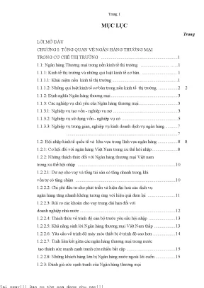 Tổng Quan Về Ngân Hàng Thương Mại Trong Cơ Chế Thị