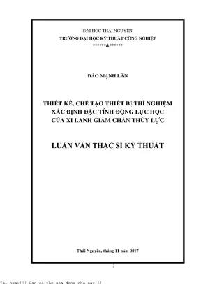 Thiết Kế và Chế Tạo Thiết Bị Thí Nghiệm Đặc Tính Động