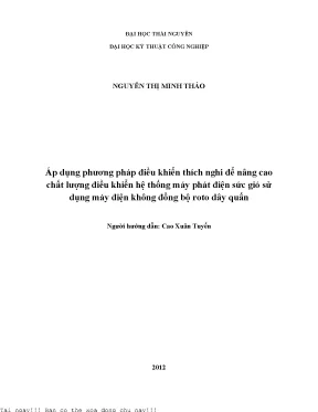 Nâng cao chất lượng điều khiển hệ thống máy phát điện gió