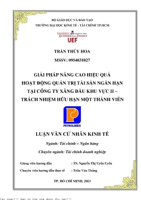 Giải Pháp Nâng Cao Hiệu Quả Quản Trị Tài Sản Ngắn Hạn