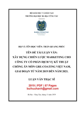 Luận văn chiến lược marketing Cty dịch vụ chống ăn mòn