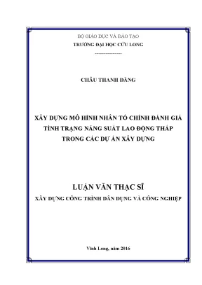 Mô Hình Nhân Tố Đánh Giá Năng Suất Lao Động Trong Dự Án