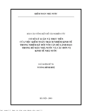 Nghiên cứu về Kiểm toán trách nhiệm kinh tế trong giai