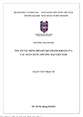 Yếu Tố Ảnh Hưởng Đến Rủi Ro Thanh Khoản Của Ngân Hàng