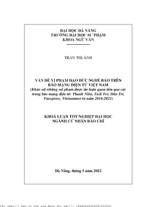 Vi Phạm Đạo Đức Nghề Báo Trên Báo Mạng Điện Tử Việt Nam: