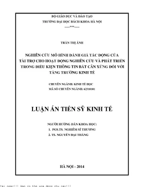 Nghiên Cứu Tác Động Của Tài Trợ Đến Hoạt Động Nghiên Cứu