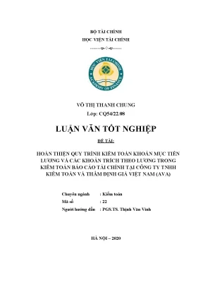 Hoàn thiện quy trình kiểm toán khoản mục tiền lương tại AVA