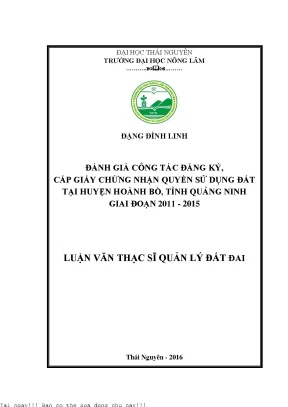 Đánh Giá Công Tác Đăng Ký và Cấp Giấy Chứng Nhận Quyền