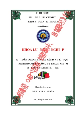 Khóa Luận Tốt Nghiệp Về Kế Toán Doanh Thu Tại Công Ty