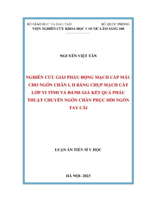 Nghiên cứu động mạch cấp máu cho ngón chân I, II và phẫu 