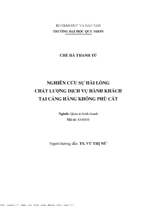 Nghiên Cứu Sự Hài Lòng Chất Lượng Dịch Vụ Hành Khách Tại