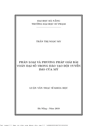 Phân loại và phương pháp giải bài toán đại số trong đào